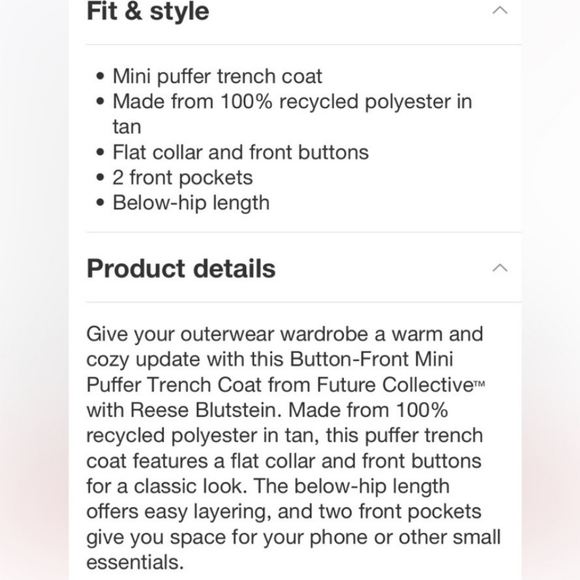 Future Collective Women's Notched Lapel Double Breasted Puffer ~ Reese Blutstein - Picture 5 of 13